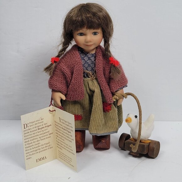 Birgitte Frigast 2005 Porcelain Doll W/ Duck Pull Toy - Picture 10 of 11